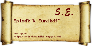 Spisák Euniké névjegykártya